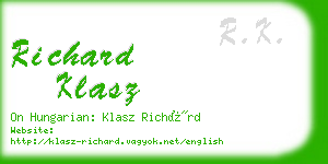 richard klasz business card